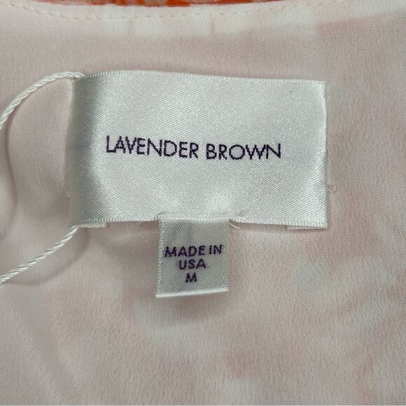 Lavender Brown Orange Multi Print Flutter Sleeve Maxi Dress Medium NWT - Picture 5 of 15